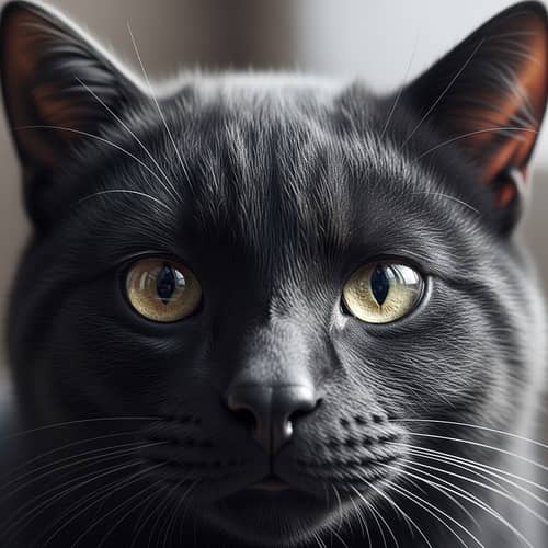 Intricate Details of a Black Furred Creature's Face