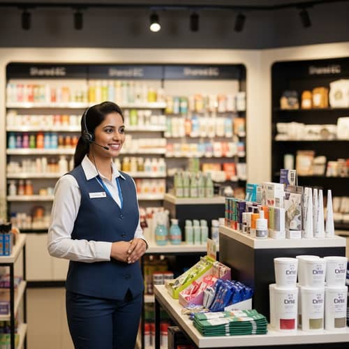 Professional South Asian Woman Store Manager in Colorful Shop