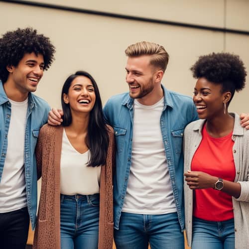 Diverse Group of Friends | Joyful & Stylish Bonding Moment