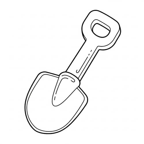 Cute Line-Art Toy Shovel for Toddlers to Color
