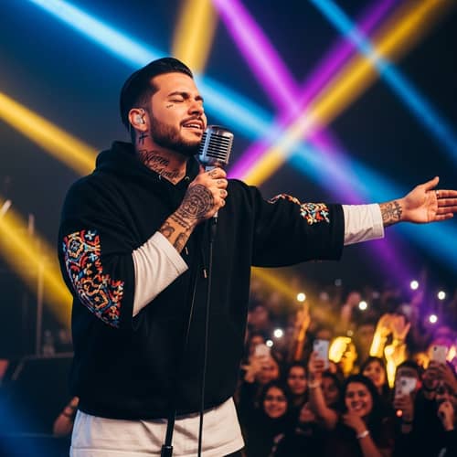 Passionate Latino Male Singer on Stage | Concert Performance