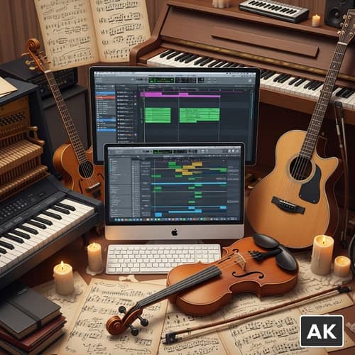 Vibrant Music Scene: Artistic Composition & Creative Harmony
