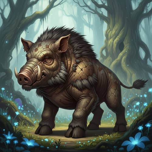 Unique Creature with Hooved Feet and Blunt Snout