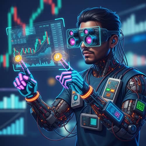 Cyber Trader Amidst Electronic Market Trading Zone