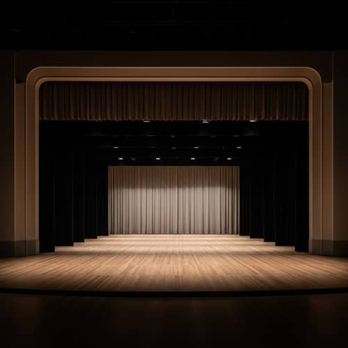 Empty Proscenium Stage with Soft Lighting