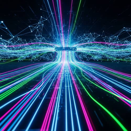 Futuristic Artificial Intelligence Network - High-Tech Data Transmission