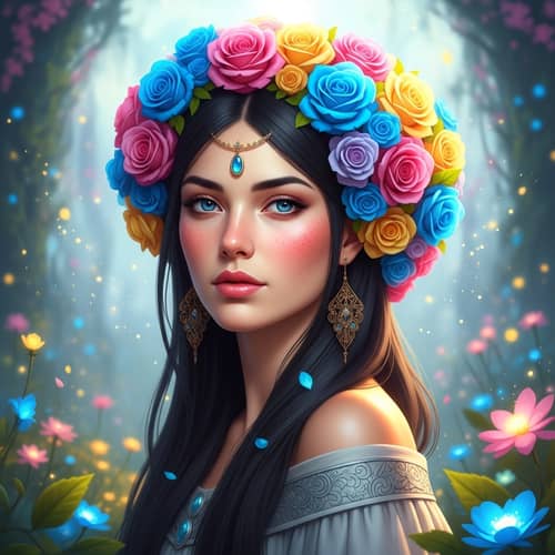 Stunning Goddess of Caucasian Descent with Distinctive Blue Eyes