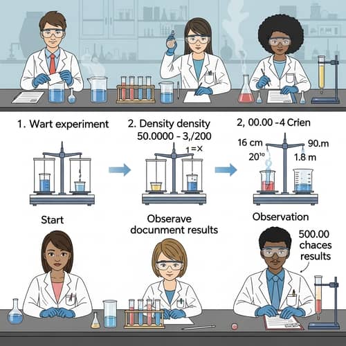 Chemistry Laboratory Density Experiment Procedure with Equipment