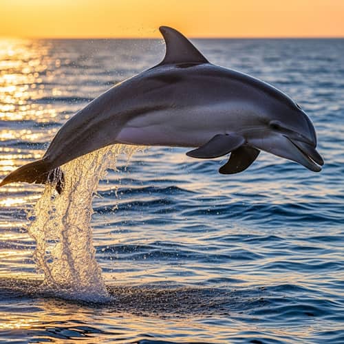 Playful Dolphin Leaping in Sparkling Ocean | Marine Life Beauty