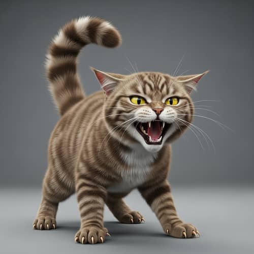 Furious Cat Displaying Signs of Anger