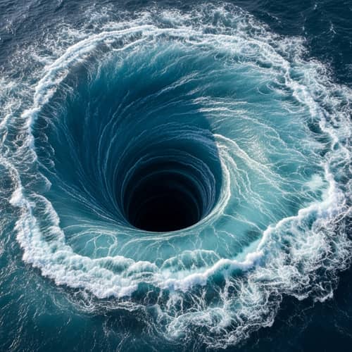 Mesmerizing Ocean Whirlpool Formation