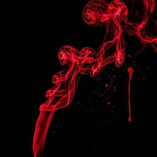 Intriguing Red Smoke Art on Black Canvas
