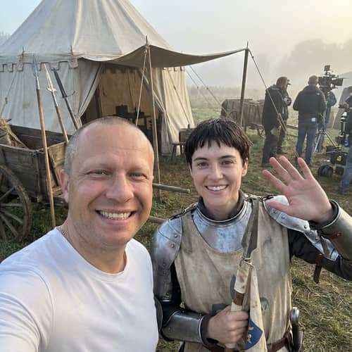 Candid Selfie with Joan of Arc in Medieval Setting