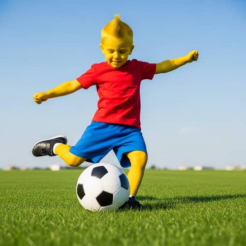 Intensely Focused Bart Simpson Playing Soccer