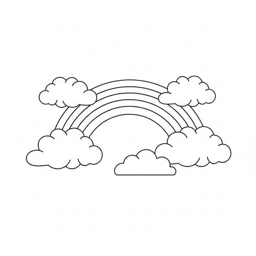 Adorable Rainbow Coloring Page for 3-Year-Olds