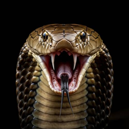 Detailed Close-Up of Frightful Cobra | Fierce Snake Photo