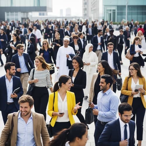 Dynamic Crowd of Diverse People | Modernity & Inclusivity