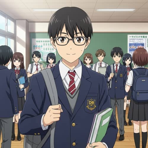 Lively High School Boy with Energetic Demeanor