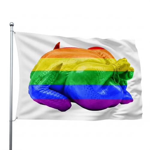 Rainbow Roast Chicken Flag - Flavorful Delightful Imagery
