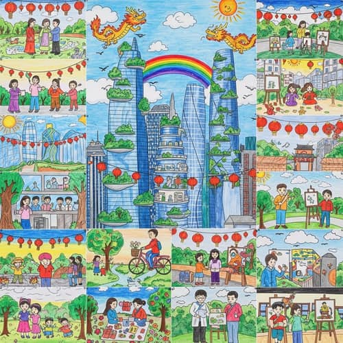 Children's Vision for a Stronger Future | Chinese Culture Drawings