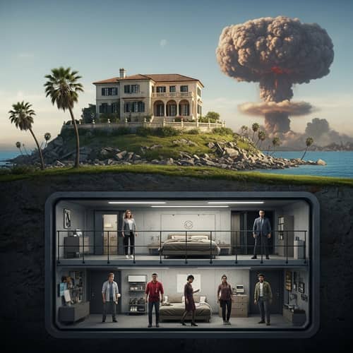 Stark Contrasts: Villa Overlooking Devastation with Secret Bunker
