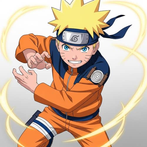 Energetic Anime Character with Spiky Yellow Hair