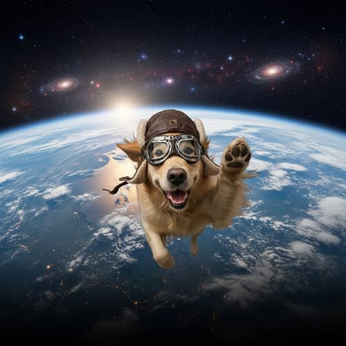 Dog Flying Around Earth - Amazing Pet Adventure