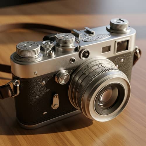 Vintage Camera Photo Rendering | Silver Body with Patina Finish