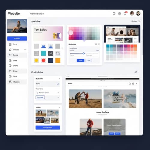 Intuitive Website Builder with Text Editing Tools & Live Preview