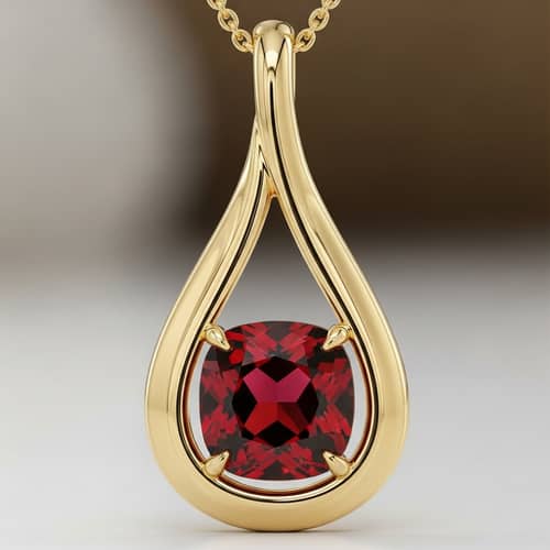 Elegant Raindrop Pendant with Almandine Garnet