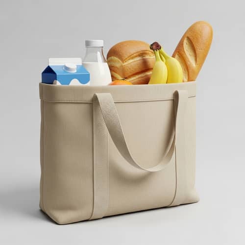 Durable Canvas Shopping Bag with Handles for Groceries