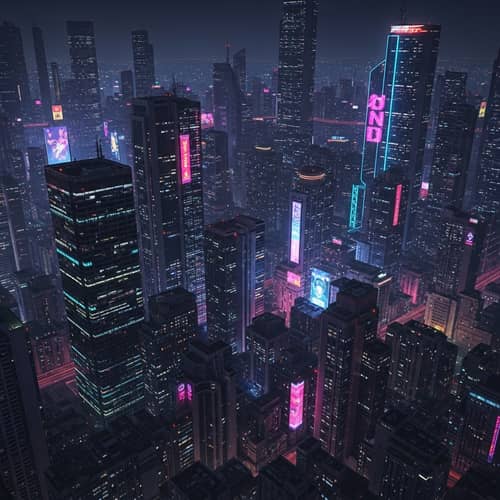 Futuristic Cyberpunk Cityscape at Night | Digital Art