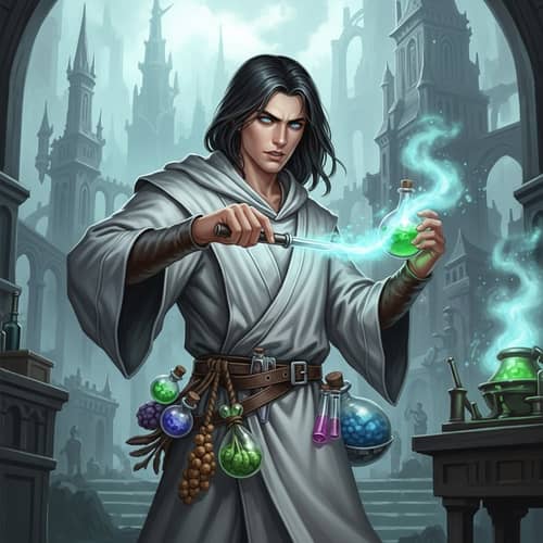 Young Alchemist's Apprentice in Warhammer Fantasy Style