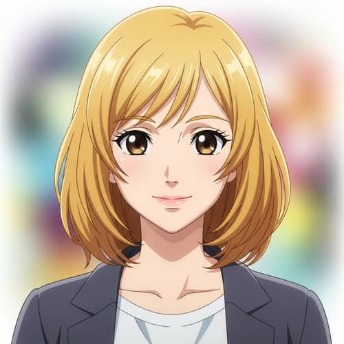 Golden Blonde Anime Character Portrait | Serene & Expressive