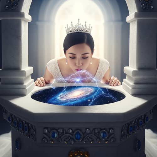 Mystical Encounter: Galaxy Inside a Marble Well
