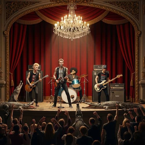 Punk Band with Diverse Members Rocks Classical Stage with Crocodiles