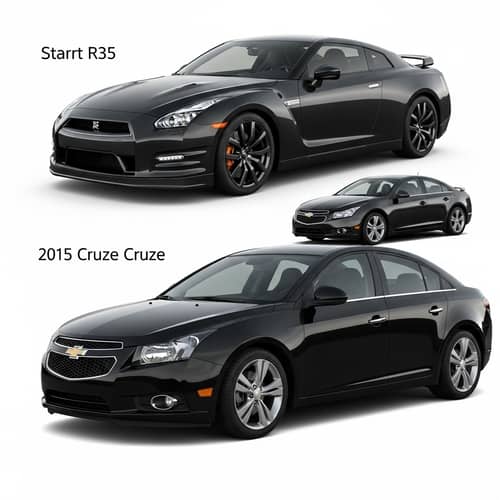 Nissan GTR R35 to Chevrolet Cruze 2015 Black Transformation