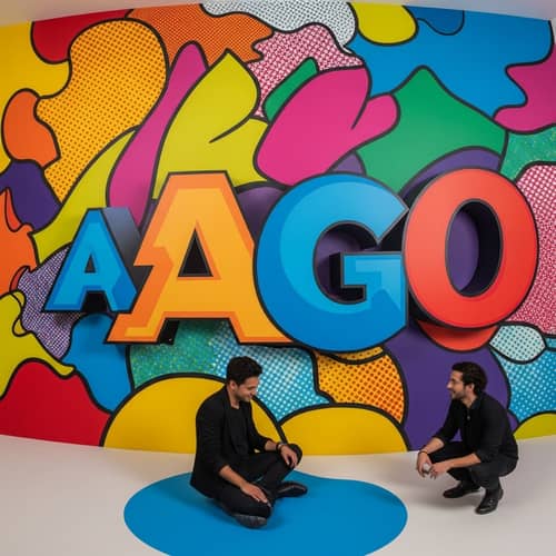 Dynamic Pop Art Logo: Abstract Representation | Advertising Inspo