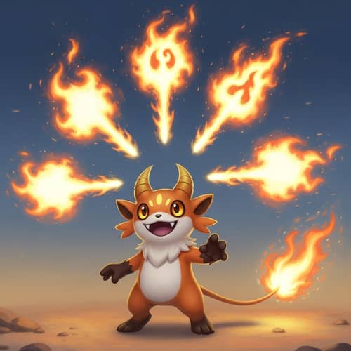 Pyrokinetic Creature Displaying Impressive Flame Shapes