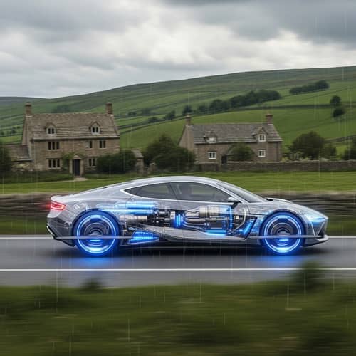 Futuristic Car in English Countryside | Advanced Aerodynamics