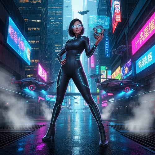 Futuristic Cyberpunk Consultant: A Digital Vision