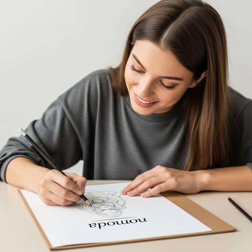 Nomopa: Talented Artist Signing Her Drawing with Elegance