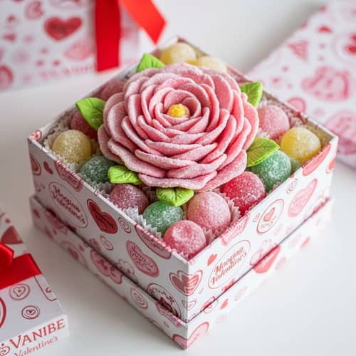Romantic Valentine's Day Candy Flower in Decorative Box