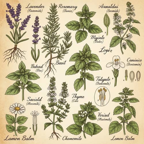 Aromatic Plants Botanical Drawings | Vintage Illustrations