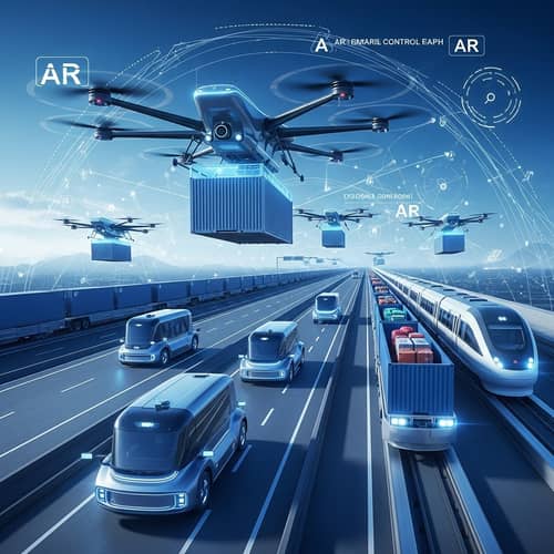 Futuristic Freight Transportation: Advanced Cargo Drones & Electric Trucks