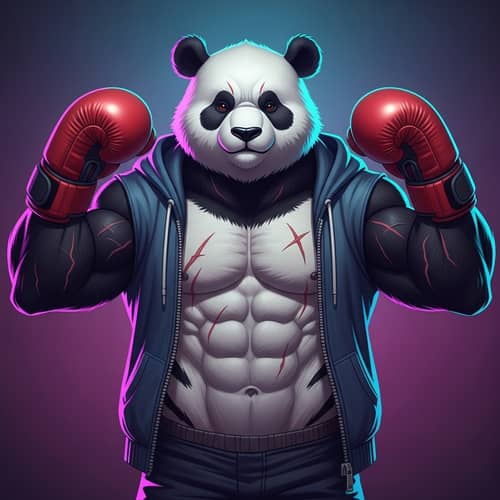 Panda Human Hybrid with Muscular Arms | Powerful Creature