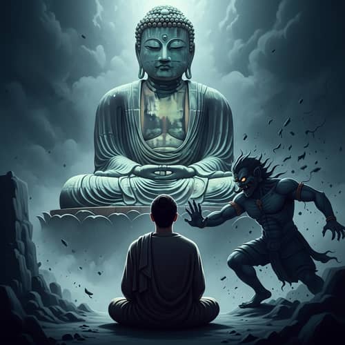Buddha in Front, Demon Behind: Struggle of Good and Evil Forces