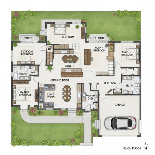 Modern Two-Story House Design with 3 Bedrooms | Spacious Living Areas