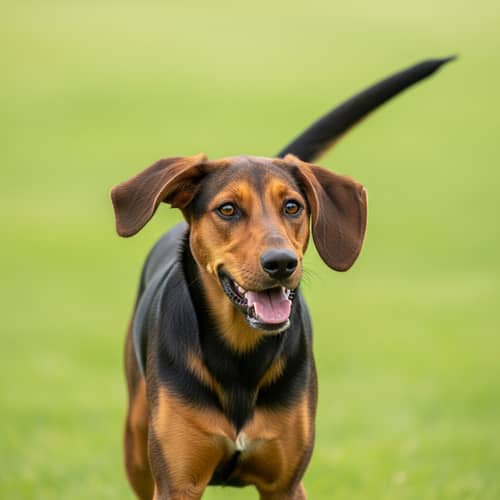 Brown and Black Medium-Sized Dog Illustration
