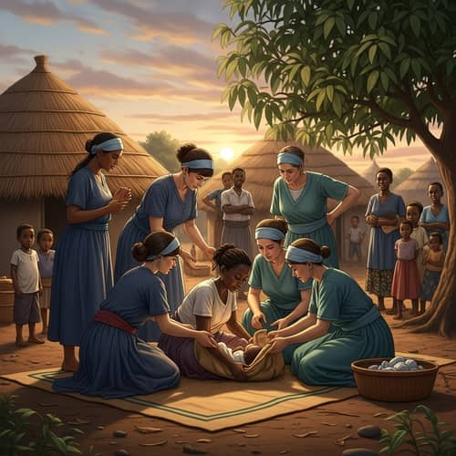 Empowering Childbirth Scene in African Village